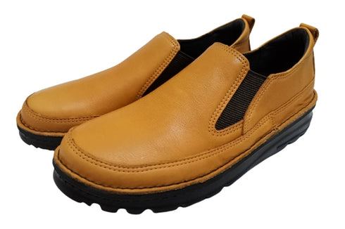 【TODAY's 7094 キャメル】幅広4E 軽量レザーサイドゴアスリッポン レディース