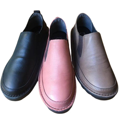 【TODAY's 7094 ダークブラウン】幅広4E 軽量レザーサイドゴアスリッポン レディース