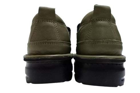 【TODAY's 7094 グリーン】幅広4E 軽量レザーサイドゴアスリッポン レディース