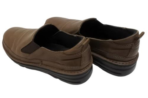 【TODAY's 7094 グレー】幅広4E 軽量レザーサイドゴアスリッポン メンズ