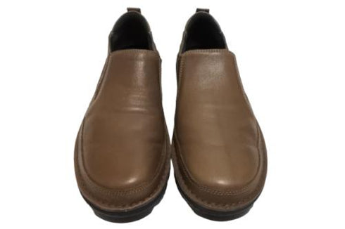 【TODAY's 7094 グレー】幅広4E 軽量レザーサイドゴアスリッポン メンズ