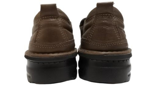 【TODAY's 7094 グレー】幅広4E 軽量レザーサイドゴアスリッポン レディース