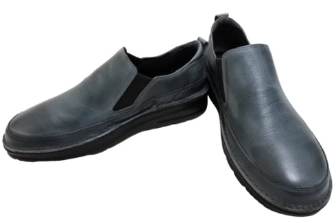 【TODAY's 7094 ネイビー】幅広4E 軽量レザーサイドゴアスリッポン レディース