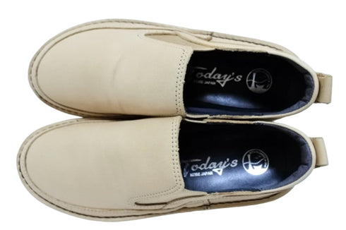 【TODAY's 7094 オーク】幅広4E 軽量レザーサイドゴアスリッポン レディース