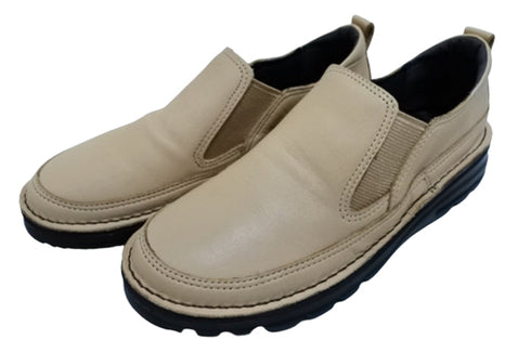 【TODAY's 7094 オーク】幅広4E 軽量レザーサイドゴアスリッポン レディース