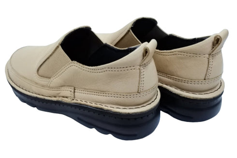 【TODAY's 7094 オーク】幅広4E 軽量レザーサイドゴアスリッポン レディース