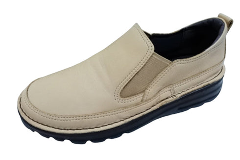 【TODAY's 7094 オーク】幅広4E 軽量レザーサイドゴアスリッポン レディース