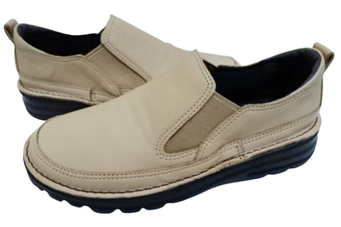 【TODAY's 7094 オーク】幅広4E 軽量レザーサイドゴアスリッポン レディース