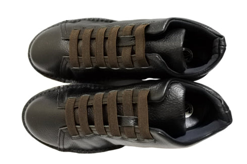 【TODAY's 7110 ブラック】ゴム紐撥水レザースニーカー メンズ