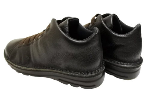 【TODAY's 7110 ブラック】ゴム紐撥水レザースニーカー メンズ