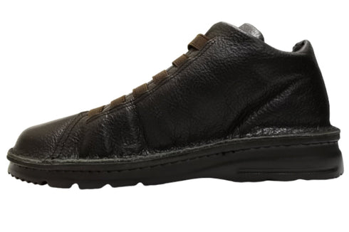 【TODAY's 7110 ブラック】ゴム紐撥水レザースニーカー メンズ