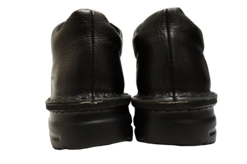 【TODAY's 7110 ブラック】ゴム紐撥水レザースニーカー メンズ