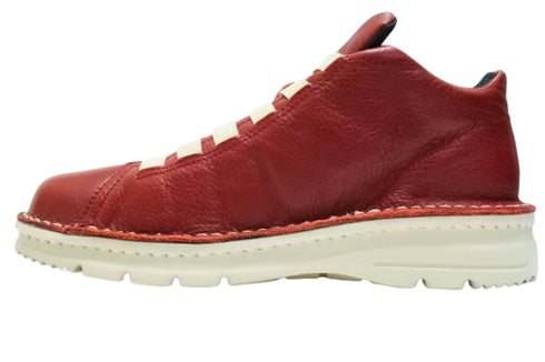 【TODAY's 7110 カーマイン】ゴム紐撥水レザースニーカー メンズ