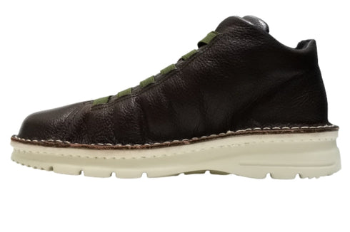 【TODAY's 7110 ダークブラウン】ゴム紐撥水レザースニーカー メンズ