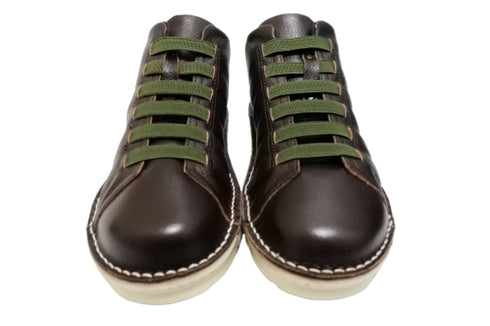 【TODAY's 7110 ダークブラウン】ゴム紐撥水レザースニーカー メンズ