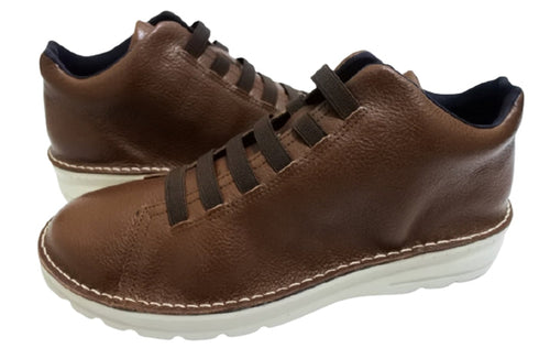 【TODAY's 7110 オリーブ】ゴム紐撥水レザースニーカー メンズ