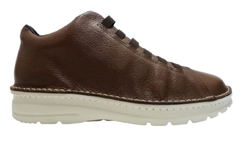 【TODAY's 7110 オリーブ】ゴム紐撥水レザースニーカー メンズ