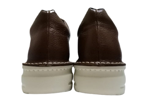 【TODAY's 7110 オリーブ】ゴム紐撥水レザースニーカー メンズ