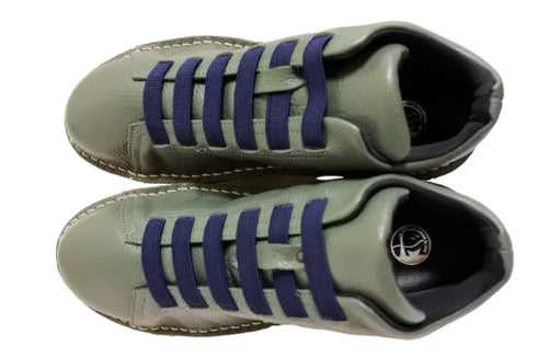 【TODAY's 7110 ターコイズ】ゴム紐撥水レザースニーカー メンズ