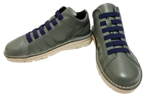 【TODAY's 7110 ターコイズ】ゴム紐撥水レザースニーカー メンズ