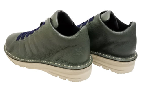 【TODAY's 7110 ターコイズ】ゴム紐撥水レザースニーカー レディース