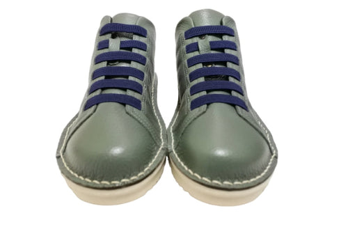 【TODAY's 7110 ターコイズ】ゴム紐撥水レザースニーカー メンズ