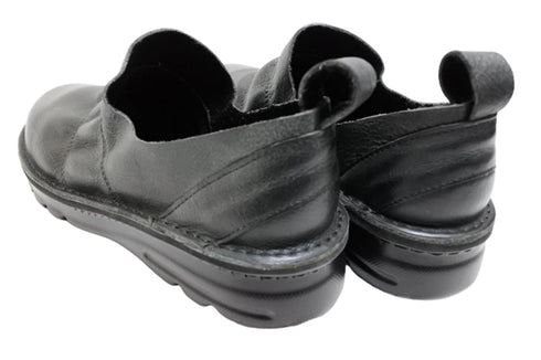 【TODAY's 7256 ブラック】アッパーゴム入りスリッポンシューズ