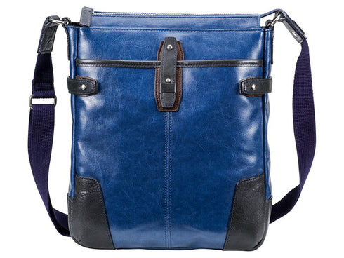 【豊岡鞄 木和田正昭商店 730709 ブルー】ORIGINAL BASIC 帆布PU×皮革ショルダーバッグ(L)