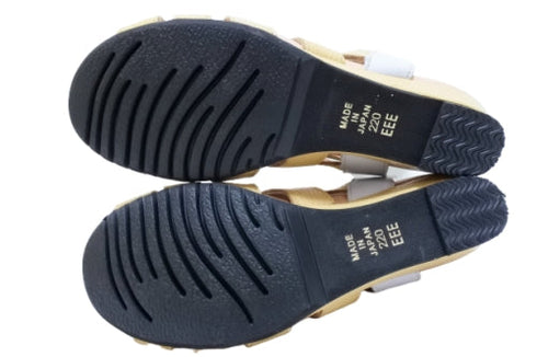 【arui_toe 7641 ベージュ】伸縮ゴムバックストラップ本革コンフォートサンダル