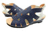 【arui_toe 7641 ネイビー】伸縮ゴムバックストラップ本革コンフォートサンダル