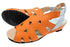 【arui_toe 7641 オレンジ】伸縮ゴムバックストラップ本革コンフォートサンダル