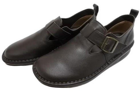 【インコルジェ8005 ダークブラウン】ベルト付カジュアルシューズ