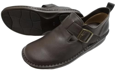 【インコルジェ8005 ダークブラウン】ベルト付カジュアルシューズ