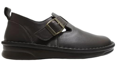 【インコルジェ8005 ダークブラウン】ベルト付カジュアルシューズ