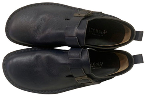 【インコルジェ8005 ネイビー】ベルト付カジュアルシューズ