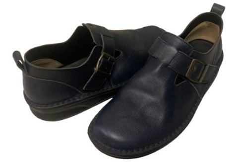 【インコルジェ8005 ネイビー】ベルト付カジュアルシューズ