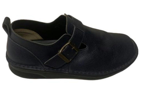 【インコルジェ8005 ネイビー】ベルト付カジュアルシューズ