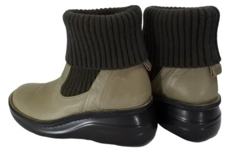 【インコルジェ8172 グレー】ヒール高ショートニットブーツ