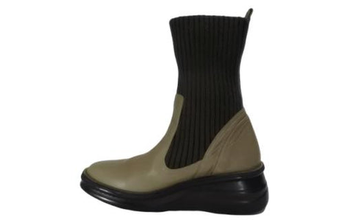 【インコルジェ8172 グレー】ヒール高ショートニットブーツ