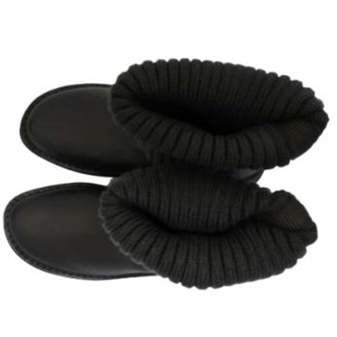 【インコルジェ8195 ダークブラウン】履き方自由自在 ヒール高ロングニットブーツ