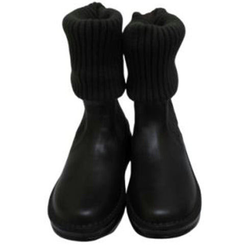 【インコルジェ8195 ダークブラウン】履き方自由自在 ヒール高ロングニットブーツ