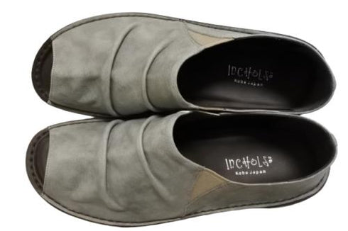 【インコルジェ 8294 ライトブルー】オープントゥくしゅくしゅシューズサンダル