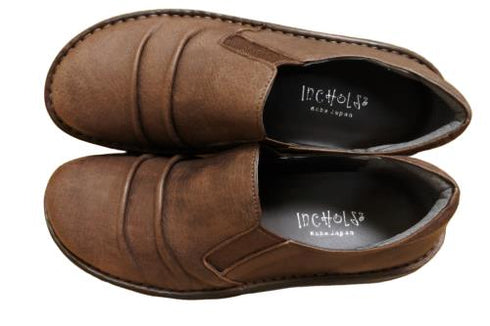 【インコルジェ8303 ダークブラウン】くしゅっとかわいい脱ぎ履きらくらくシューズ