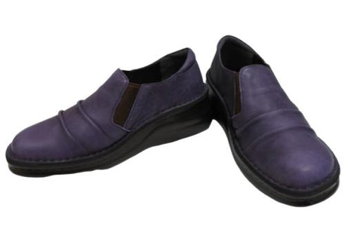 【インコルジェ8303 ダークパープル】くしゅっとかわいい脱ぎ履きらくらくシューズ