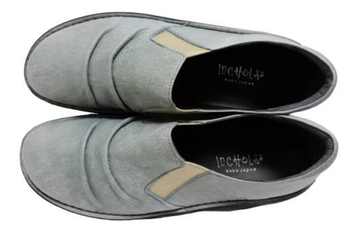 【インコルジェ8303 ライトブルー】くしゅっとかわいい脱ぎ履きらくらくシューズ