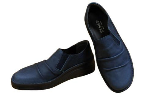 【インコルジェ8303 ネイビー】くしゅっとかわいい脱ぎ履きらくらくシューズ