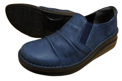【インコルジェ8303 ネイビー】くしゅっとかわいい脱ぎ履きらくらくシューズ