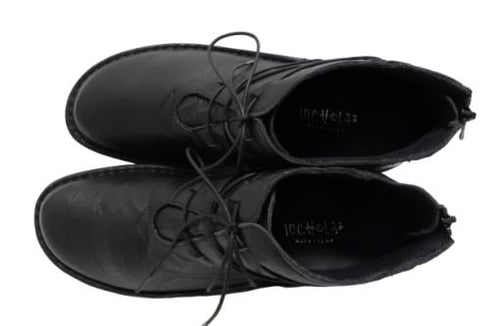 【インコルジェ8308 ブラック】ハイカット靴紐シューズ