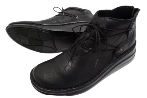 【インコルジェ8308 ブラック】ハイカット靴紐シューズ