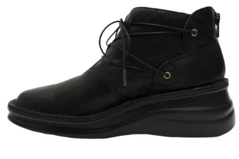 【インコルジェ8308 ブラック】ハイカット靴紐シューズ